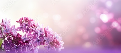 Lilac Blooms: Delicate Purple Flowers Blooming on a Softly Blurred Background