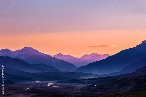 Sunset Serenade A Mountainous Oasis Generative AI