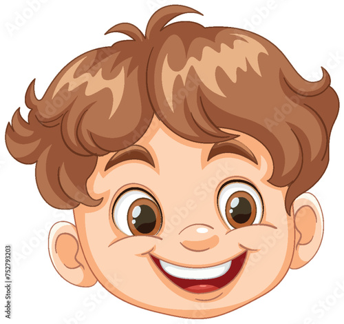 Vector illustration of a happy young boy smiling.