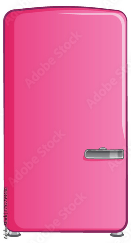 Vector illustration of a vintage pink fridge