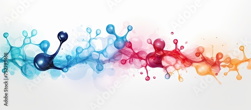 Vibrant Colorful Paint Splashes Creating a Dynamic Composition on White Background