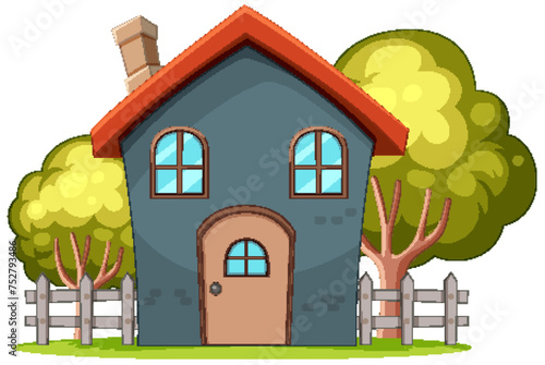 Vector illustration of a charming cartoon house