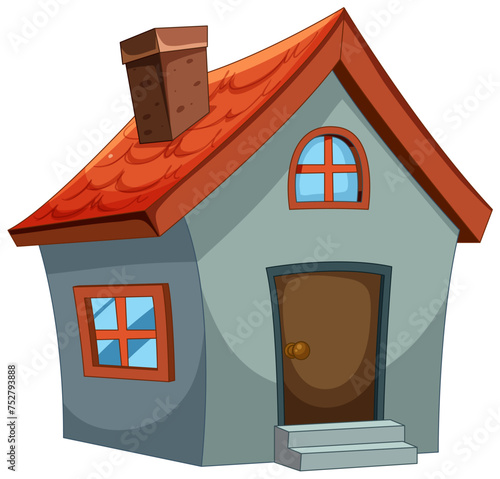Colorful vector illustration of a small cartoon house