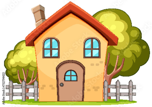 Colorful vector illustration of a charming cartoon house