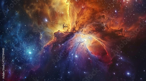 Star field in space a nebulae and a gas congestion a