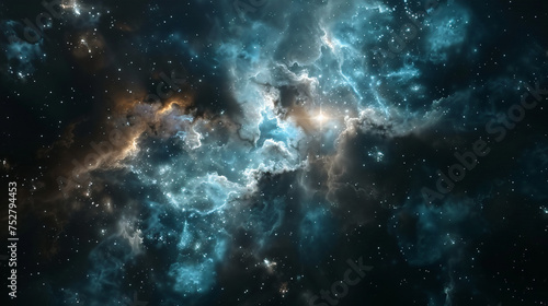 Star field in space a nebulae and a gas congestion a