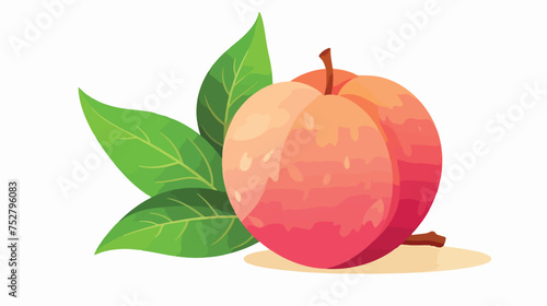 Isolated on a white background a pink peach  © Vector