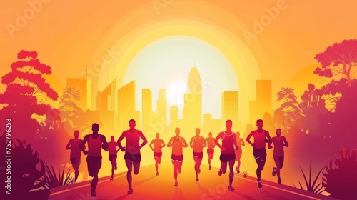 advertising of marathon event poster  Colorful marathon poster background  Sport background