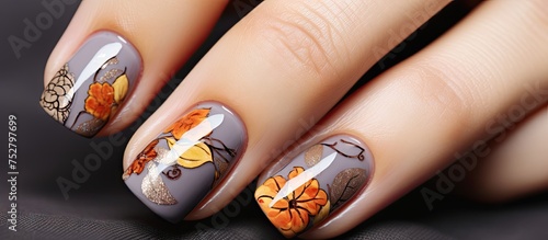 Elegant Fingernails Art  Stunning Flower Design Enhancing Manicured Hands