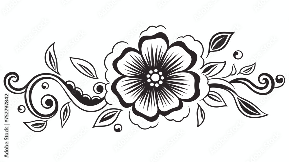 Mehndi flower for henna mehndi tattoo decoration