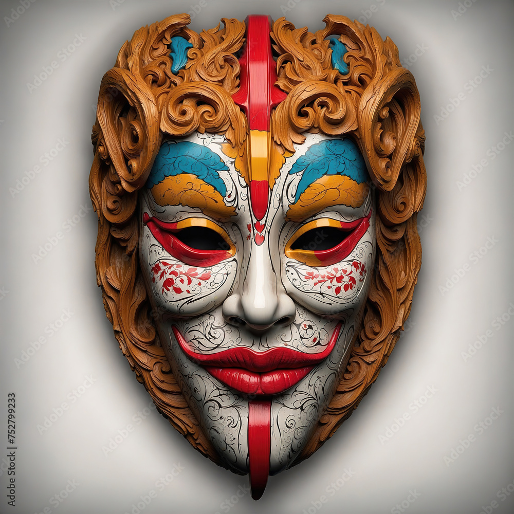 Mask Album Movie Poster T-Shirt Cover Horror Style Printable 3D Render Mask Album Movie Poster T-Shirt Cover Horror Style Printable 3D Render
