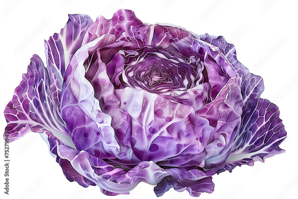 Obraz premium purple cabbage isolated on white background