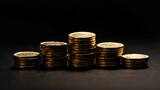 coins on black background stock growth concept