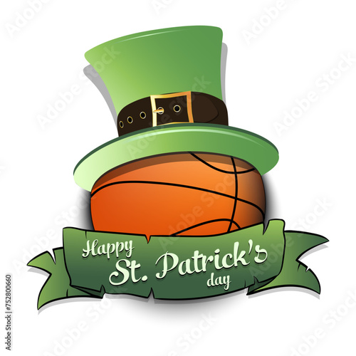 Happy St. Patricks day and basketball ball