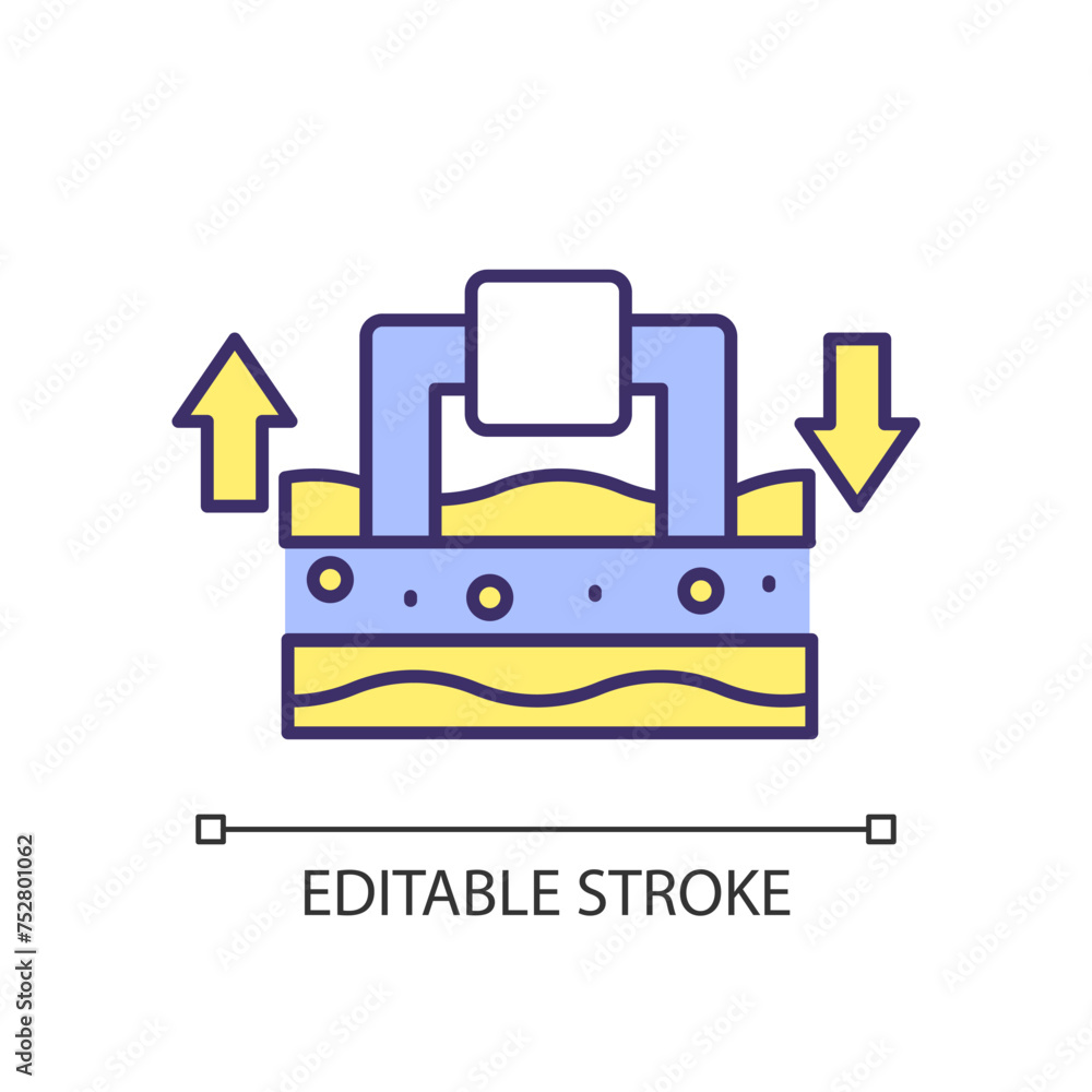 Raw materials mining RGB color icon. Lithium extracting. Resource management, green technology. Cell assembling. Isolated vector illustration. Simple filled line drawing. Editable stroke Raw materials mining RGB color icon. Lithium extracting. Resource management, green technology. Cell assembling. Isolated vector illustration. Simple filled line drawing. Editable stroke