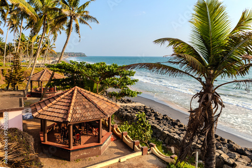 View of Varkala coast, Kerala, India.