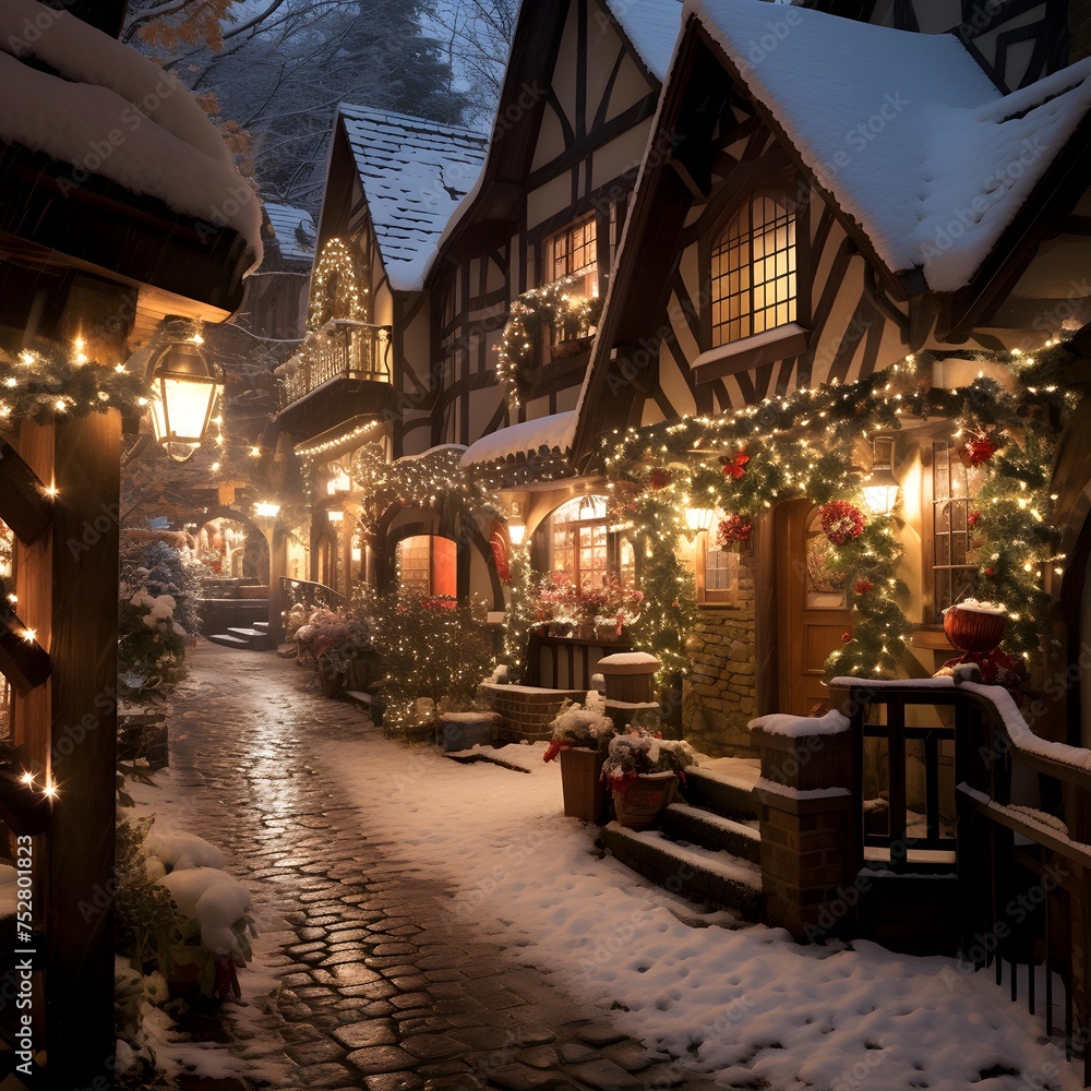 Winter in Bavaria, Germany. Christmas and New Year holidays in Europe.