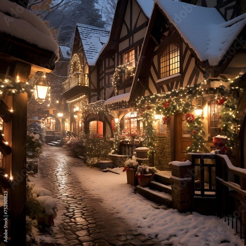 Winter in Bavaria, Germany. Christmas and New Year holidays in Europe. © I