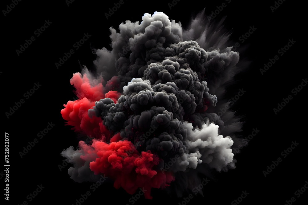 black smoke combined with red and white smoke black smoke combined with red and white smoke