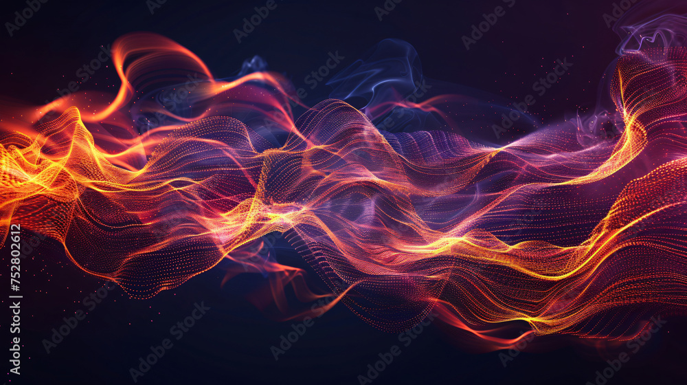 Abstract fire wave background. Futuristic technology s