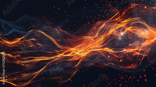 Abstract fire wave background. Futuristic technology s