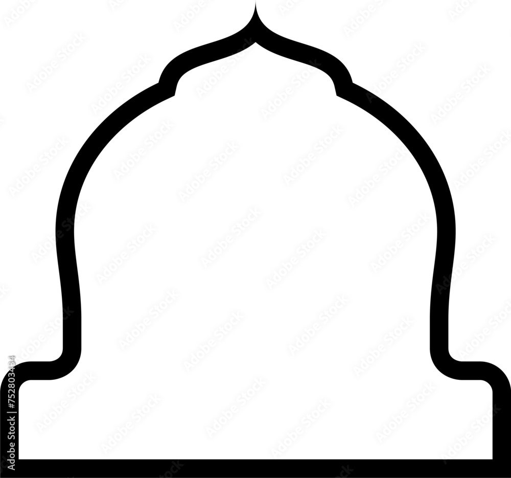 Islamic Dome Design Bold Line Outline Linear Black Stroke silhouettes Design pictogram symbol visual illustration Islamic Dome Design Bold Line Outline Linear Black Stroke silhouettes Design pictogram symbol visual illustration