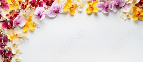 Vibrant Array of Colorful Flowers Creating a Fresh Garden Bouquet on a White Background