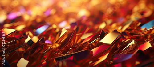 Vibrant display of red and gold paper cranes in a delightful origami arrangement