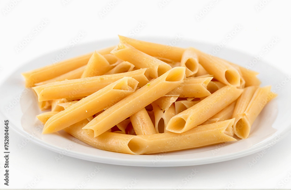 Penne rigate pasta, cut out isolated on white background Penne rigate pasta, cut out isolated on white background