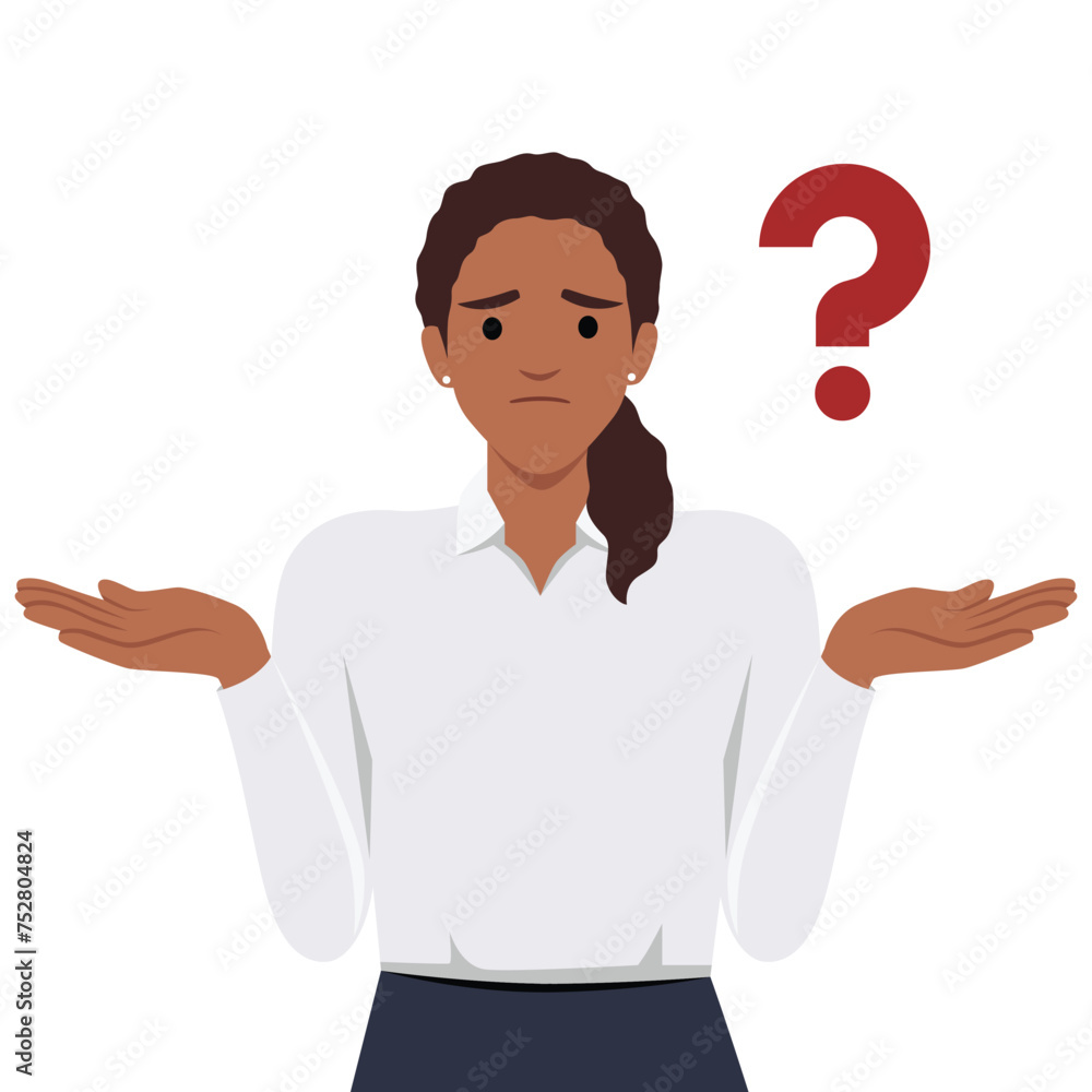 Simple flat vector illustration of question dilemma problem concept. Flat vector illustration isolated on white background Simple flat vector illustration of question dilemma problem concept. Flat vector illustration isolated on white background