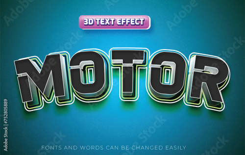 Fototapeta Naklejka Na Ścianę i Meble -  Motor car 3d editable text effect style