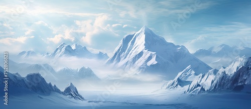 Majestic Snowy Mountain Range Offering a Wintry Alpine Adventure © Ilgun