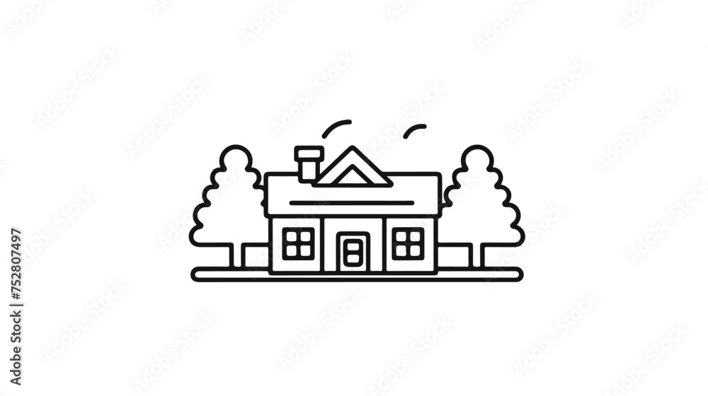 Suburban residential house line icon. linear style si