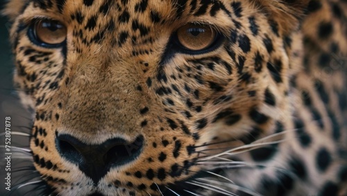 Close-up leopard face