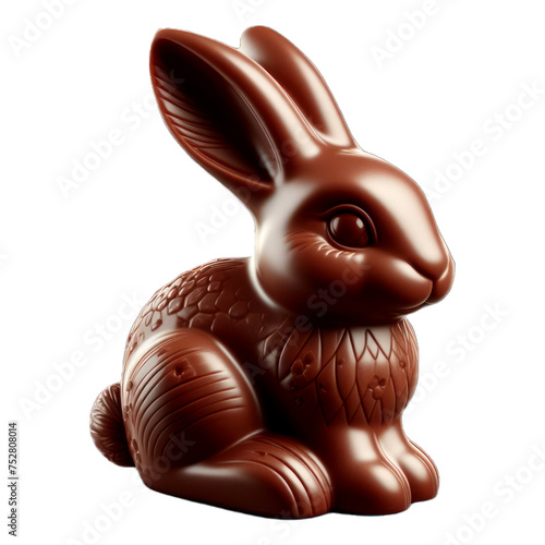 chocolate easter bunny isolated on transparent background  soft smooth lighting only png