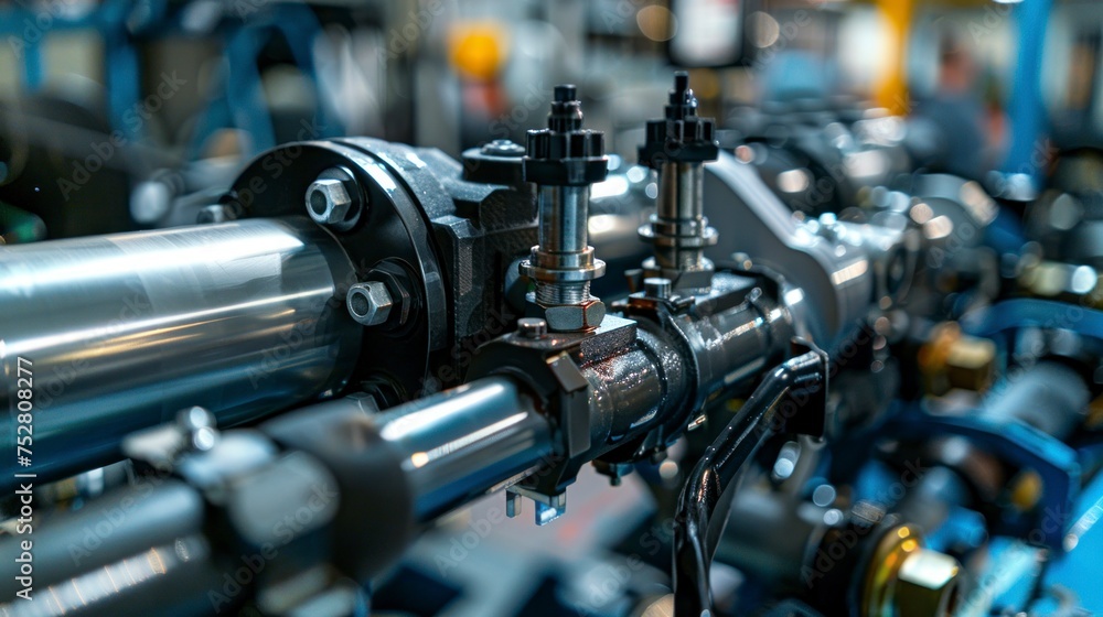 Fototapeta premium The engine roared to life as the pistons pumped within the cylinders, lubricated by a slick layer of oil, while the gears of the car shifted smoothly, all working in perfect harmony.