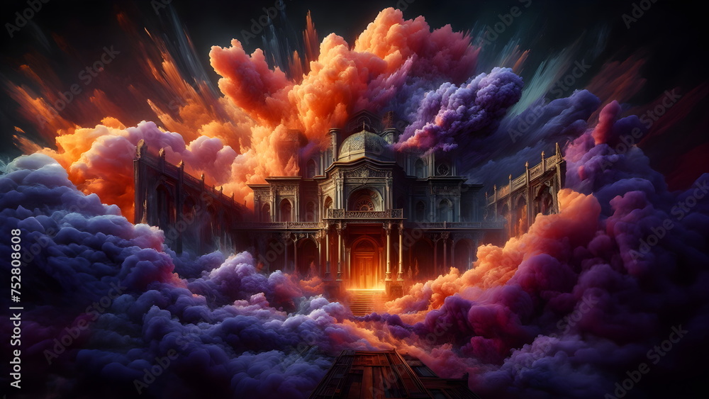 purple smoke combined with orange smoke purple smoke combined with orange smoke