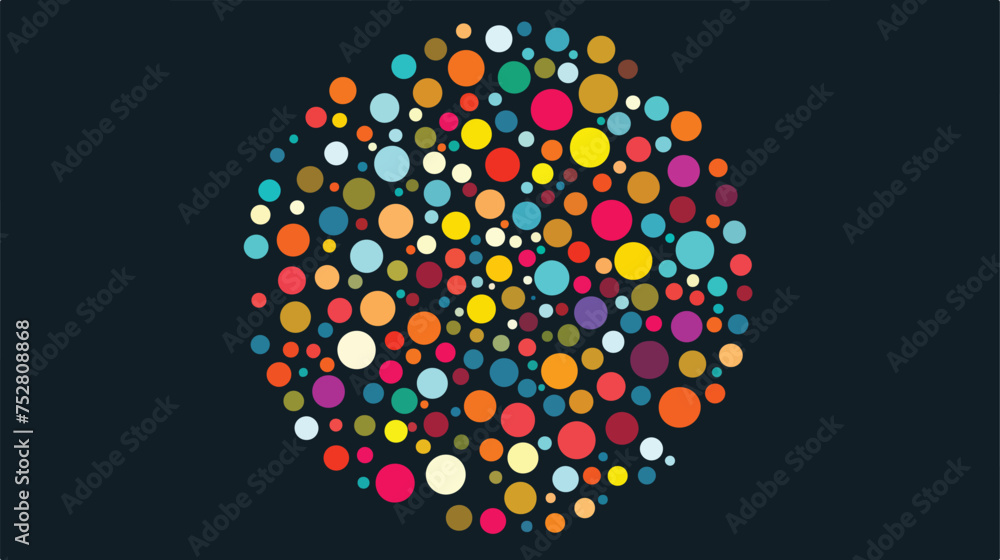 abstract color dots vector design in circle Flat vector