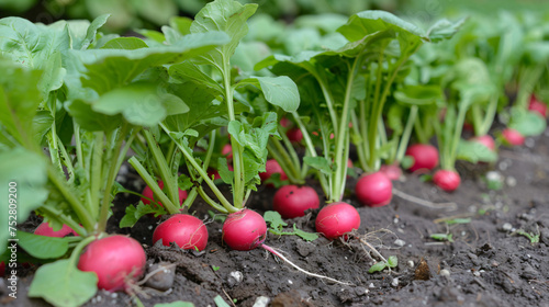 Growing radishes. Good harvest.