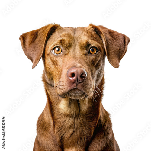 Portrait of a dog  isolated on transparent background.