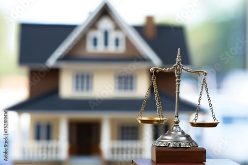 Real estate lawyer background for house foreclosure law. photo