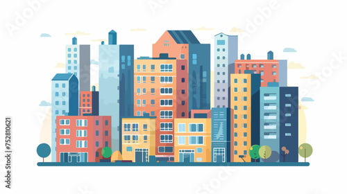 Buildings Flat Icon Vector Illustration Flat vector