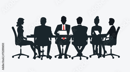 Business meeting icon on white background Flat vector