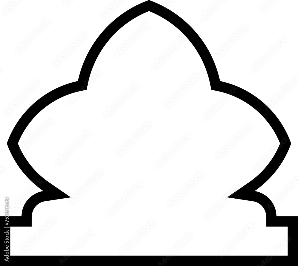 Islamic Dome Design Bold Line Outline Linear Black Stroke silhouettes Design pictogram symbol visual illustration Islamic Dome Design Bold Line Outline Linear Black Stroke silhouettes Design pictogram symbol visual illustration