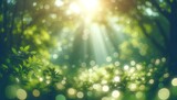 Wallpaper hues of green with a bokeh effect that mimics sunlight filtering through leaves background landscape