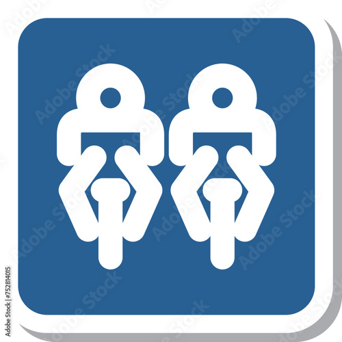 ミニ標識のステッカー単品イラスト　並進可