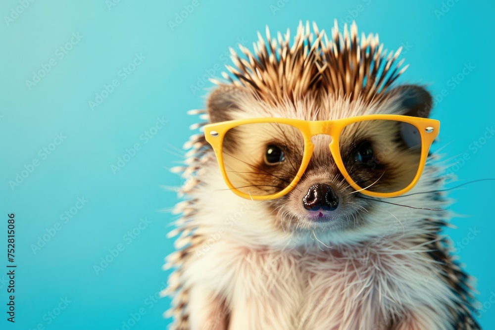 Cool Hedgehog in Sunglasses: Luxe Lounger, AI Generative
