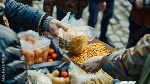 The concept of distributing food to people in need.