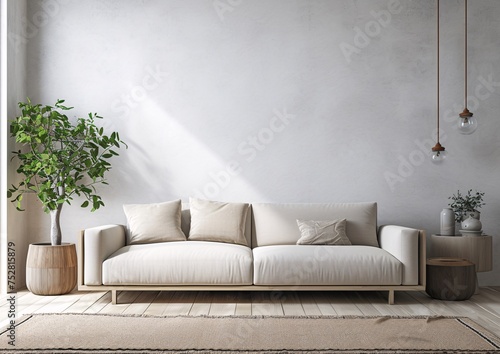 Modern Sofa Showcased in Contemporary Living Room Space