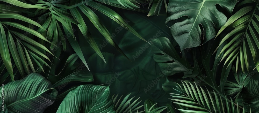 Close up nature view tropical leaves background Close up nature view tropical leaves background